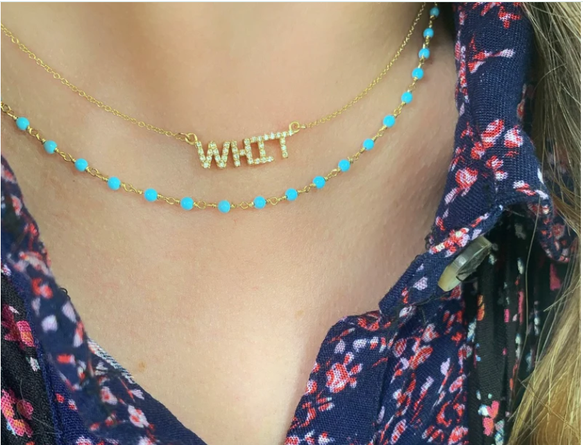 Image from: Van Der Hout Jewelry: Gold Turquoise Bead Necklace