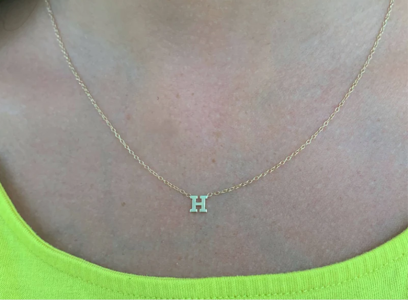 Image from: Van Der Hout Jewelry l Gold Drop Initial Necklace