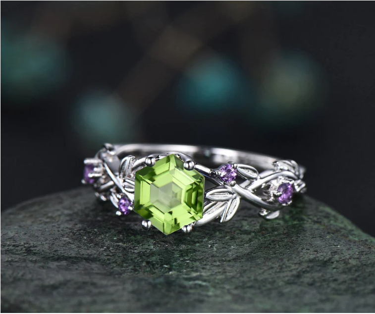 Image from Willwork Jewelry l Peridot August Birthstone Rings
