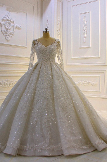 Image from: BM BRIDAL I Luxury Ball Gown Lace Appliques Beading Wedding Dress 