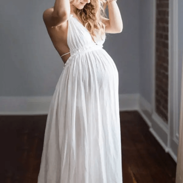 Image from: Lukalula l Maternity Fashion Halter Neck Maxi Photoshoot Dress