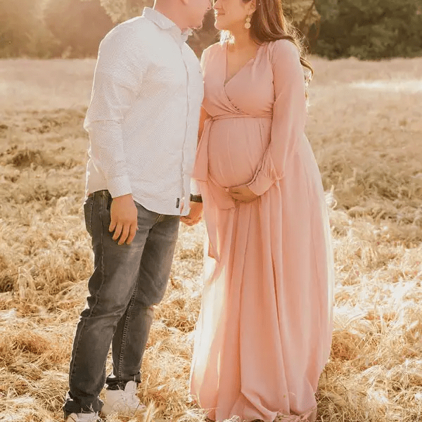 Image from: Lukalula l Maternity Long Sleeve V-Neck Photoshoot Dress