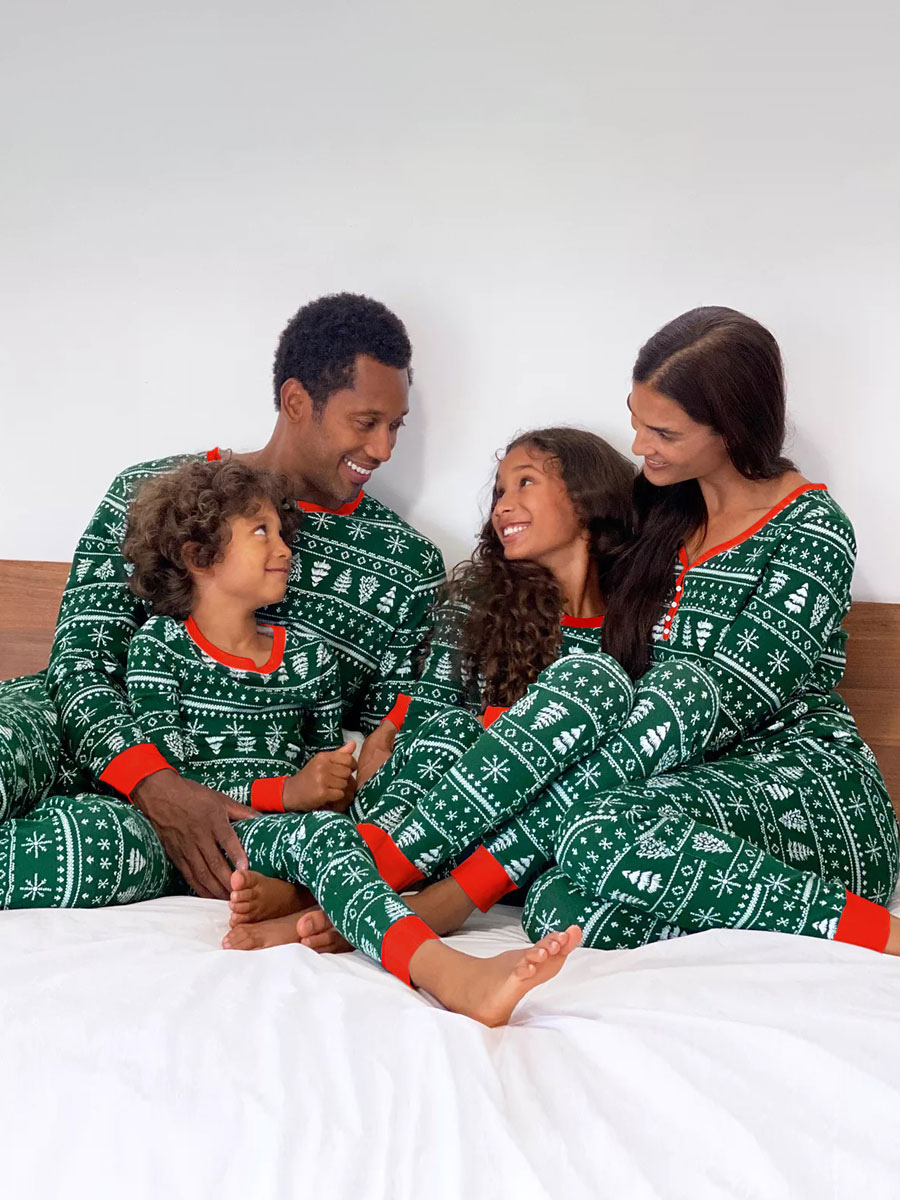 Christmas Pajamas For Adult Christmas Pattern Pants Top 2-Piece Set