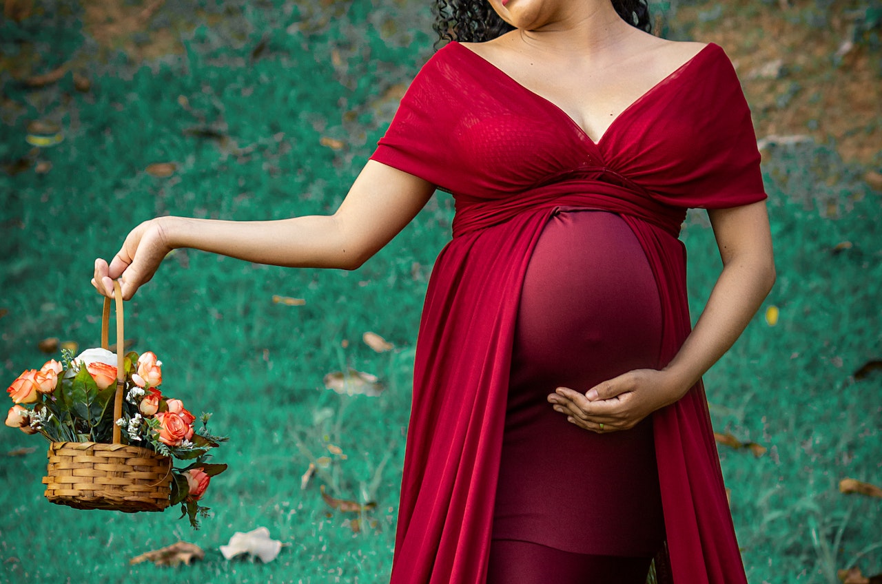 FASHION l CLOTHING - MATERNITY DRESSES I RED I RED WINE