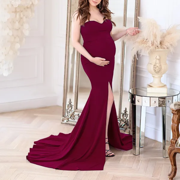 Maternity Off-Shoulder Maxi Photoshoot Dress