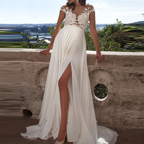 Maternity White Sexy Lace Photoshoot Gown