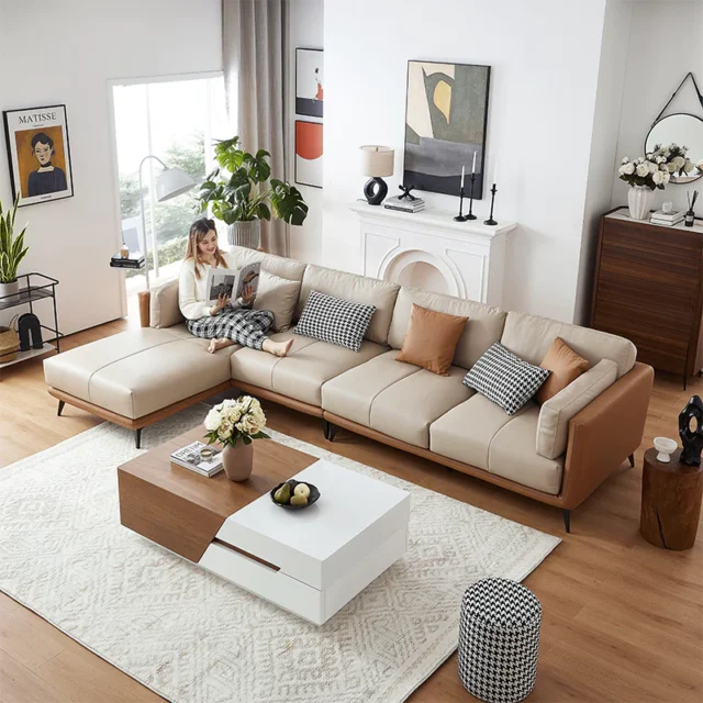 Image From: 25Home -All-Leather Sectional