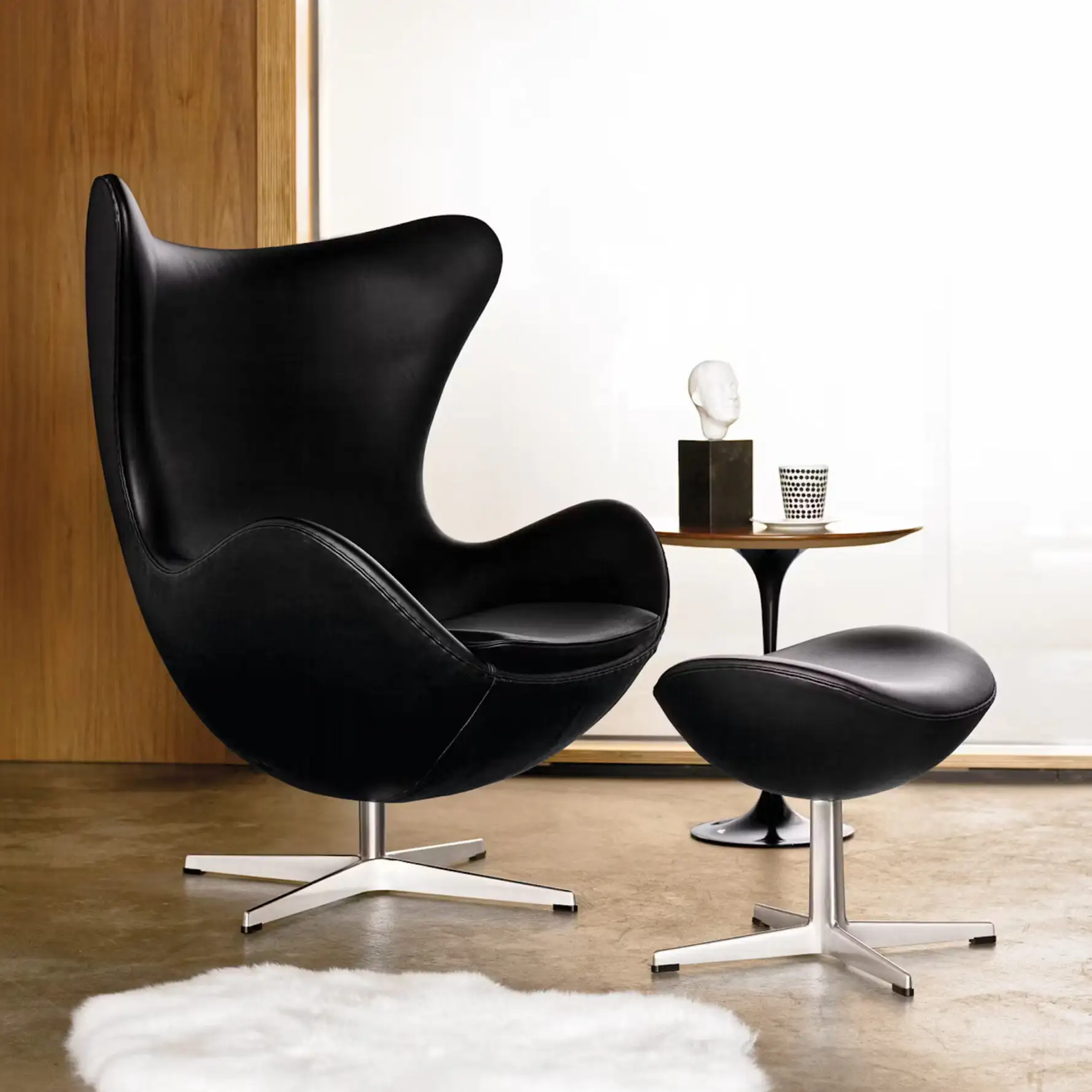 Image from: Sohnne.com - Egg Chair with Stool Black - Home Decor Ideas