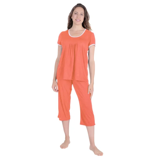 Pleated T-Shirt Capri Set