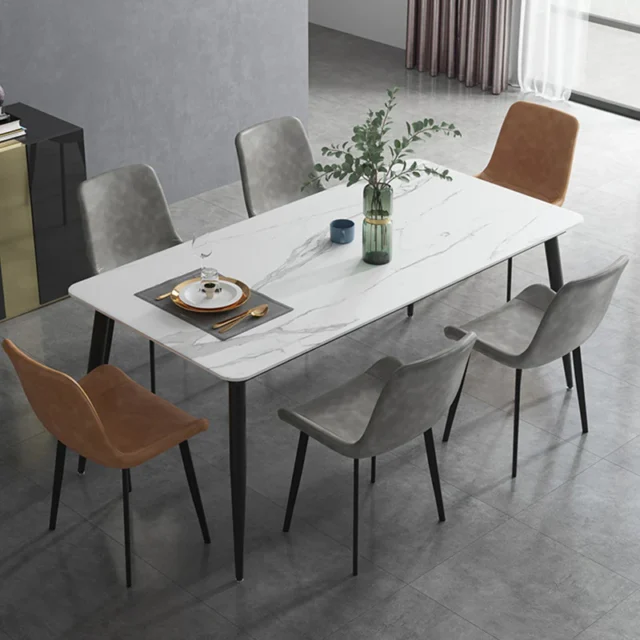 Image from 25home.com - Modern Sintered-Stone Top Dining Table Set 