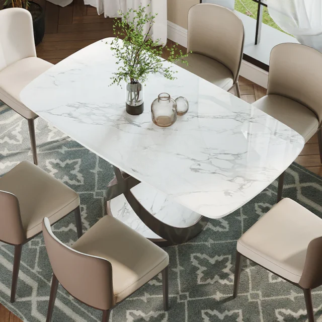 Image from 25home.com - Monterey Faux Marble Dining Table Set