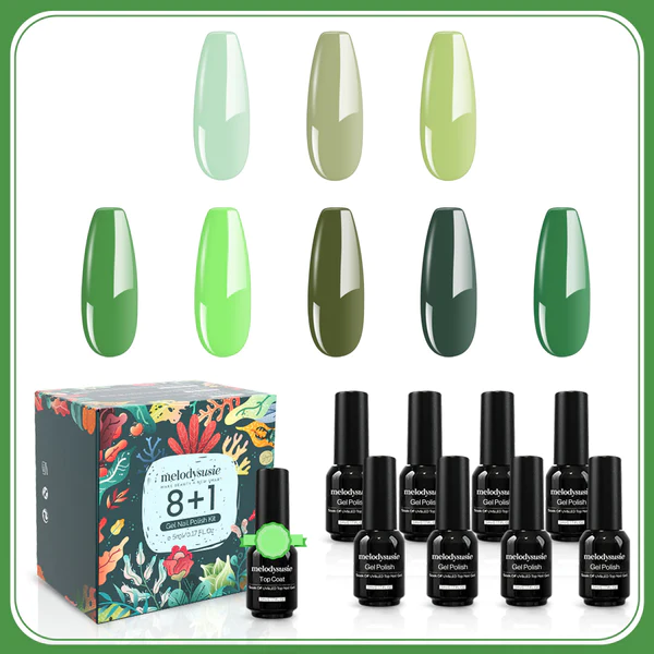 Green spring nails ideas
