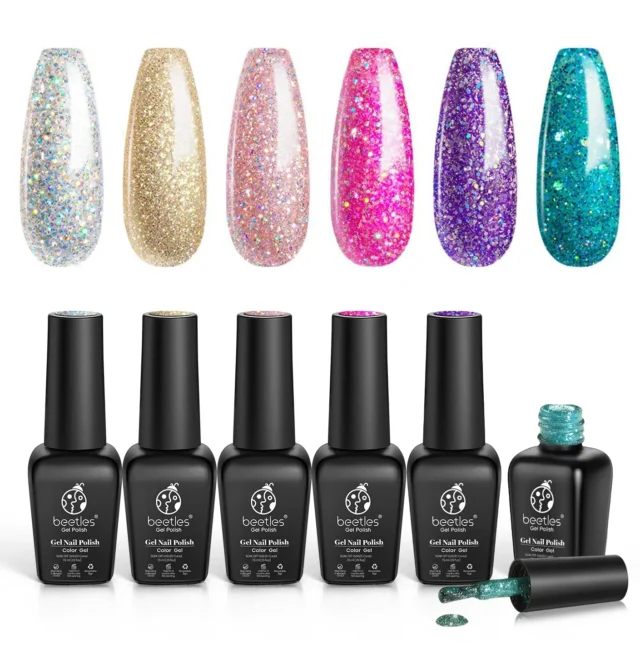 Boujee Muliticolored Glitter - Spring nails design ideas