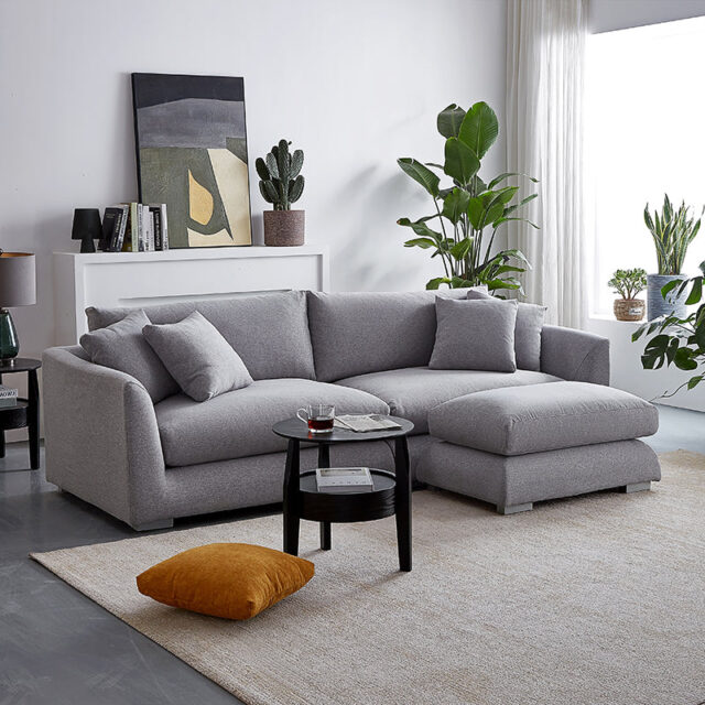 Image From: 25home.com - Light Grey Feathers Loveseat And Ottoman