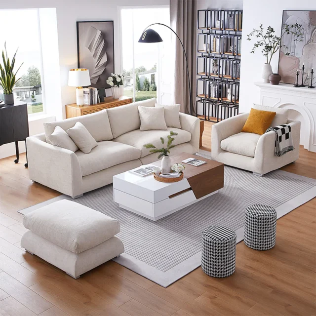 Image From: 25home.com - Set 1 (Loveseat + Armchair + Ottoman)