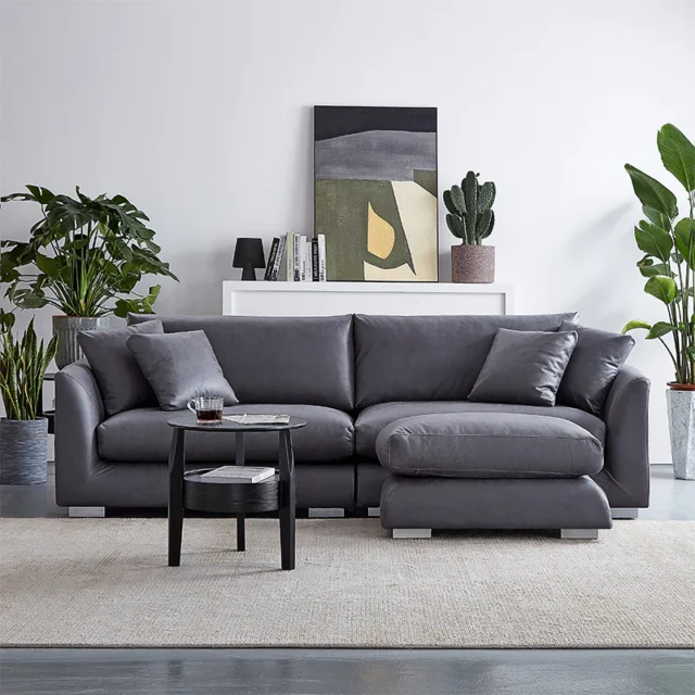 Image From: 25home.com - Black Feathers Loveseat And Ottoman