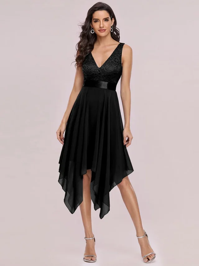 Image From: ever-pretty.com - Stunning V-Neck Prom Lace Dress l Formal and Prom Dress