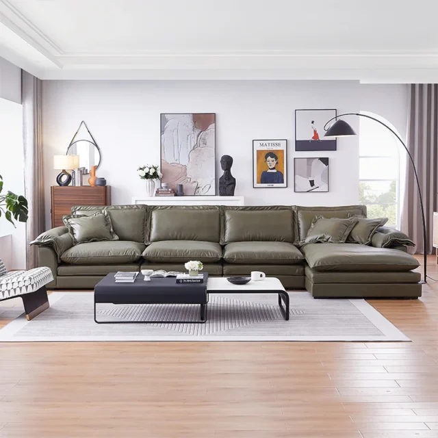 Image From: 25home.com - Sandwich Olive Sectional sofa