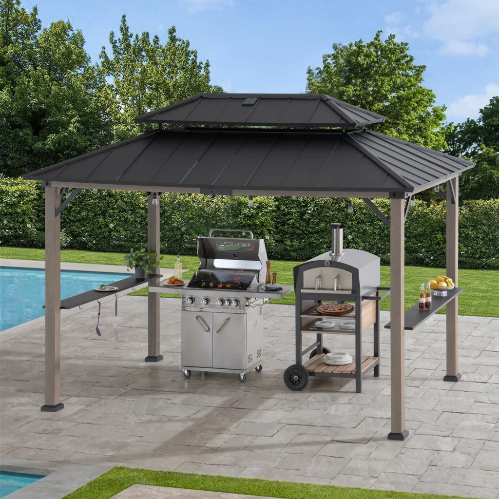 Image From: sunjoyshop.com - Grill Gazebo Cedar Frame Hardtop 8x12"